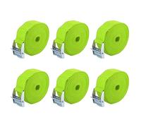 X AUTOHAUX 6pcs 1" x 12' Car Cargo Tie Down Straps with Cam Lock Buckle Green