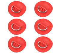 X AUTOHAUX 6pcs 6cm Red D Ring Patch Pad PVC Stainless Steel for Surfboard