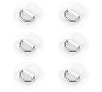 X AUTOHAUX 6pcs 6cm White D Ring Patch Pad PVC Stainless Steel for Surfboard