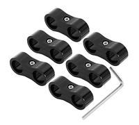 X AUTOHAUX 6pcs Black AN6 14mm Hose Separator Clamp Adapter with Wrench for Car