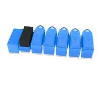 X AUTOHAUX 6pcs Car Tire Wheel Dressing Applicator Pads Sponge with Lid Blue