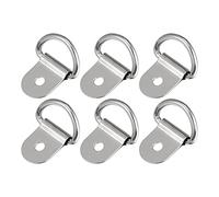 X AUTOHAUX 6pcs D Ring Tie Down Anchor 3mm Diameter for Trailer Car Silver Tone