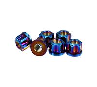 X AUTOHAUX 6pcs Titanium Alloy M10 Pitch 1.25mm Flange Bolt Nut Blue