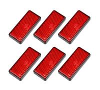 X AUTOHAUX 6x Rectangular Safety Spoke Reflective Self Adhesive Reflector | 6 Pcs, Red, Stick-on, for Gate Posts Cars Trailer Motorcycle Trucks Boat Bicycle Bike