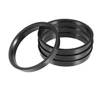 X AUTOHAUX 72.6mm to 66.1mm Universal Car Hub Centric Rings Black - 4 Pcs