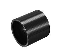 X AUTOHAUX 80mm 3.15" ID Car Straight Silicone Coupler Pipe 76mm Black 1PC