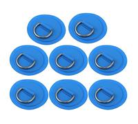 X AUTOHAUX 8pcs 8cm Blue D Ring Patch Pad PVC Stainless Steel for Surfboard