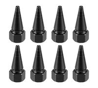 X AUTOHAUX 8pcs Black Car Spike Wheel Tyre Tire Valve Air Stem Cap Cover