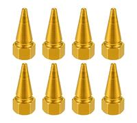 X AUTOHAUX 8pcs Gold Tone Car Spike Wheel Tyre Tire Valve Air Stem Cap Cover