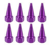 X AUTOHAUX 8pcs Purple Car Spike Wheel Tyre Tire Valve Air Stem Cap Cover