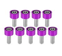 X AUTOHAUX 9 Pcs M8x1.25 Car Exhaust Header Manifold Cup Washers Bolts Purple