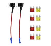 X AUTOHAUX Add a Circuit Mini Fuse Tap with 4pcs 10A 20A Blade Type Fuse, 1 Set