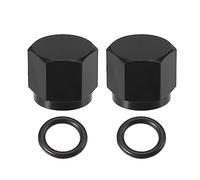 X AUTOHAUX AN6 Universal Flare Cap Fitting Adapter with O-Ring Black - 4 Pcs