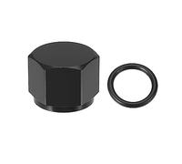 X AUTOHAUX AN8 Universal Flare Cap Fitting Adapter with O-Ring Black - 2 Pcs