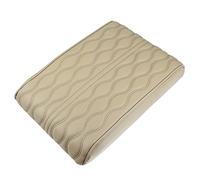 X AUTOHAUX Auto Armrest Cushion Cover Center Console Box Pad Waterproof Faux Leather Cushion Pad Protector Universal for Most Vehicle Beige Car Decor Accessories