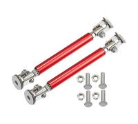 X AUTOHAUX AUTOHAUX Adjustable 3"-5" Bumper Bracket Red Tie Support Bars | strut rod, 10"-8", 200mm, Carbon Fiber Pattern, Black, Front bumper tie support bars