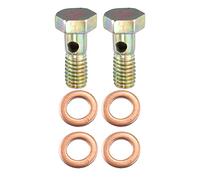 X AUTOHAUX Banjo Bolt Brake Fitting Kit M6x1 with 6mm Washers | 2 Set, Metal, Banjo Bolt Brake Fitting Adapter Kit, for Motorcycle Car