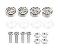 X AUTOHAUX Bling Car License Plate Fasteners Screws Caps Set Multicolor Plastic