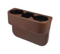 X AUTOHAUX Brown Car Seat Gap Organizer Multi-function Cup Holder - 1 Pcs