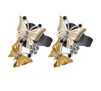 X AUTOHAUX Car Air Conditioner Butterfly Shape Clips Outlet Vent Yellow 2 Pcs