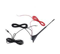 X AUTOHAUX Car AM FM Radio Signal Antenna Mast with 5m Extension Cable Black