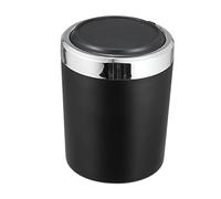 X AUTOHAUX Car Ashtray Trash Can Cigarette Cylinder w/LED Light Plastic Black