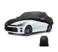X AUTOHAUX Car Cover Waterproof All Weather Automotive Outdoor Anti-UV Sun Rain Protection Full Exterior Cover for Daihatsu Copen Aluminum Film Cotton Black 1 Pc