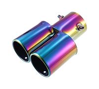 X AUTOHAUX Car Dual Exhaust Tip Pipe Double Outlet 2.4" Metal Multicolor