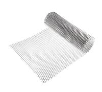 X AUTOHAUX Car Grill Mesh, 40"x13" 20x10mm Rhombic Hole for SUV Silver Tone