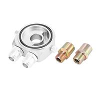 X AUTOHAUX Car Oil Filter Cooler Sandwich Plate Adapter Kit Silver Tone M20x1.5