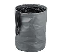 X AUTOHAUX Car Trash Can Hanging Garbage Storage Foldable Gray Faux Leather