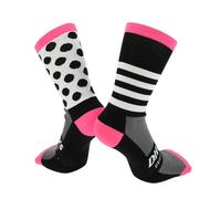X AUTOHAUX Cycling Socks Sweat-Absorbent Anti-Odor Anti-Friction Outdoor Bike Socks Pink Black Size l Neutral and Universal 1 Pair