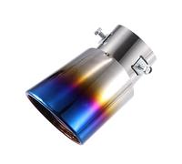 X AUTOHAUX Exhaust Pipe Curved Shaped 2.44" Bolt-On Metal Baked Blue
