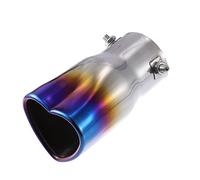 X AUTOHAUX Exhaust Pipe Heart Shaped 2.5" Tailpipes Bolt-On Metal Baked Blue