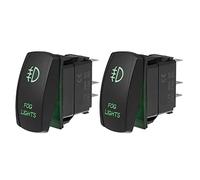 X AUTOHAUX Fog Lights,5 Pin Toggle Rocker Switch,Plastic,Green Lighted,2pcs