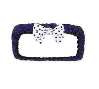 X AUTOHAUX Inner Rearview Mirror Cover Faux Crystal w/Bow Knot Blue