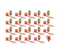 X AUTOHAUX M6 Brass Straight Grease Nipple Fittings W/Dust Cap for Car 20 Set