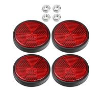 X AUTOHAUX Motorbike Visibility Reflector Stripe Kit Round Red with Screw 4 Pcs