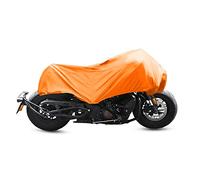 X AUTOHAUX Motorcycle Cover Lightweight Half Cover Outdoor Waterproof Rain Dust Protector Orange M Size for Most Full Dress Touring Cruiser
