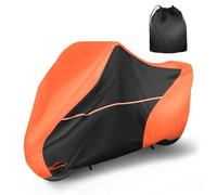 X AUTOHAUX Motorcycle Cover Waterproof Outdoor 300D Oxford Heavy Fabric Scooter Cover Motorbike Cover with Lock-Hole All Weather Protection Orange Fits Up to 220cm/87"