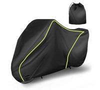 X AUTOHAUX Motorcycle Cover Waterproof Outdoor 300D Oxford Heavy Fabric Scooter Cover Motorbike Cover with Lock-Hole All Weather Protection Black Fits Up to 220cm/87"