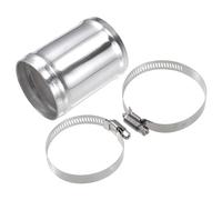 X AUTOHAUX OD 2.25" 57mm Length 3" 76mm Aluminum Alloy Tube Intercooler Pipe Straight Air Intake Tube with 2 Clamps Silver Tone for Car