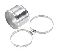 X AUTOHAUX OD 4" 102mm Length 3" 76mm Aluminum Alloy Tube Intercooler Pipe Straight Air Intake Tube with 2 Clamps Silver Tone for Car