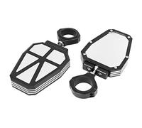 X AUTOHAUX Pair 1.75" Round Roll Cage UTV Offroad Rear View Side Mirror Black