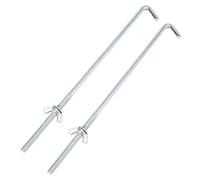 X AUTOHAUX Pair 23cm x 0.6cm Car Battery Hook Clamp Silver Tone | 23cm x 0.6cm Dia, Silver Tone