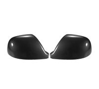 X AUTOHAUX Pair Car Rear View Driver Passenger Side Mirror Cover Cap Replacement Black Carbon Fiber for Volkswagen Transporter T5 T6 Mirror Guard Covers Trims