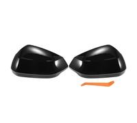 X AUTOHAUX Pair Car Rear View Driver Passenger Side Mirror Cover Cap Replacement Gloss Black for Audi Q2 SQ2 Q3 RSQ3 Mirror Guard Covers Exterior Decoration Trim