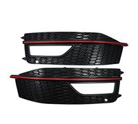 X AUTOHAUX Pair Front Fog Light Grille Bumper Grill Cover for Audi A4 Black Red