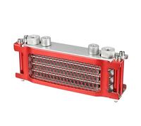 X AUTOHAUX Red M10 Interface Engine Oil Cooler Standard Cooling Radiator Universal for Dirt Bike Pit Bike Monkey Bike ATV Quad 50CC-160CC Engines