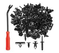 X AUTOHAUX Retainer Fastener Clip Rivet Kit for Jeep Wrangler - Pack of 121 | Bumper Fender Door Panel Fender Flare Clips, Black